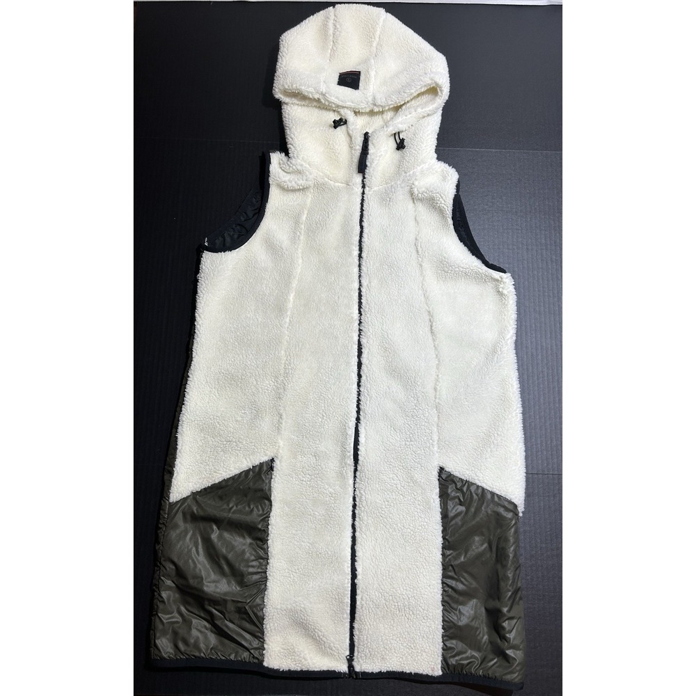 Bogner Fire + Ice Women's White Fleece Hooded Vest Size Large Outdoor Casual